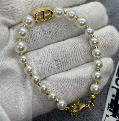 christian dior bracelet pearl|genuine christian dior bracelet.